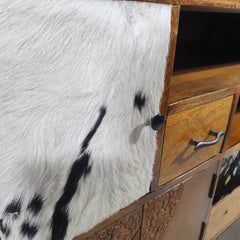 Lava Industrial Leather Tallboy Chest of Drawer Dresser D51
