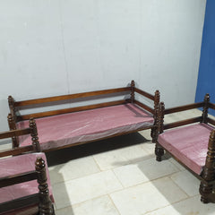 Hand Carved Solid Wood Daybed Sofa Set D15