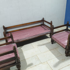 Hand Carved Solid Wood Daybed Sofa Set D15