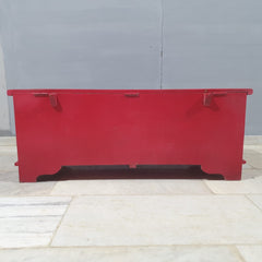 Indian Antique Brass Work Solid Wood Blanket Box C26