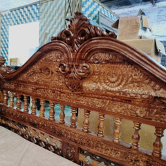 Maharaja Indian Traditional Hand Carved Solid Wood Swing 4