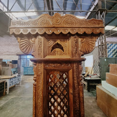 Maharaja Indian Traditional Hand Carved Solid Wood Swing 4