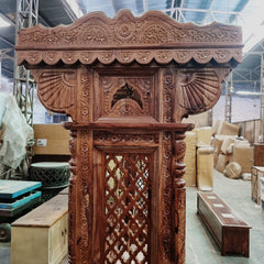 Maharaja Indian Traditional Hand Carved Solid Wood Swing 4