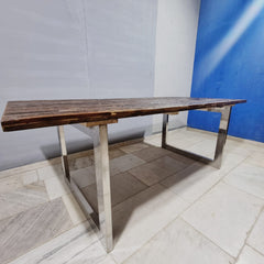 Live Edge Sleeper Industrial Dining Table 16