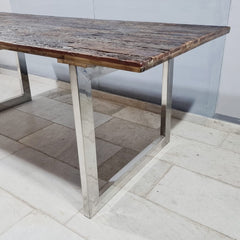 Live Edge Sleeper Industrial Dining Table 16