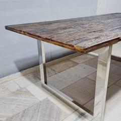 Live Edge Sleeper Industrial Dining Table 16