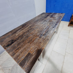 Live Edge Sleeper Industrial Dining Table 16