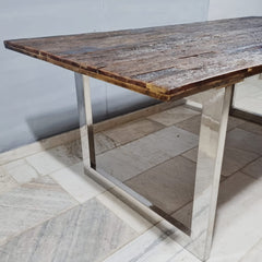 Live Edge Sleeper Industrial Dining Table 16