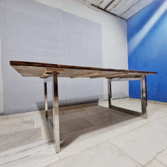 Live Edge Sleeper Industrial Dining Table 16