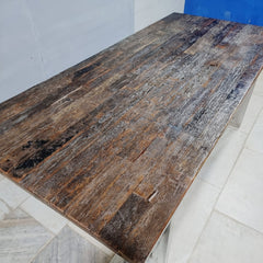 Live Edge Sleeper Industrial Dining Table 16