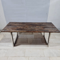 Live Edge Sleeper Industrial Dining Table 16