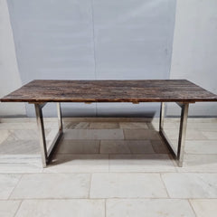 Live Edge Sleeper Industrial Dining Table 16
