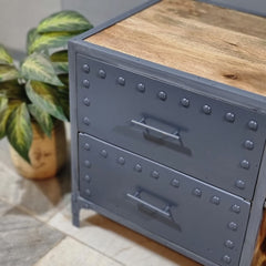 Metal Factory Industrial Indian Solid Wood TV Unit 55