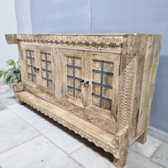 Handmade Indian Vintage Solid Hard Wood Damchiya Sideboard C44