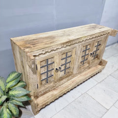 Handmade Indian Vintage Solid Hard Wood Damchiya Sideboard C44