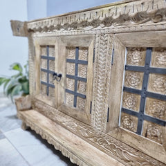 Handmade Indian Vintage Solid Hard Wood Damchiya Sideboard C44