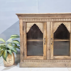 Indian Hand Carved Solid Hard Wood Sideboard C45