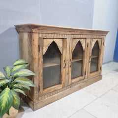 Indian Hand Carved Solid Hard Wood Sideboard C45