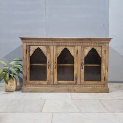 Indian Hand Carved Solid Hard Wood Sideboard C45