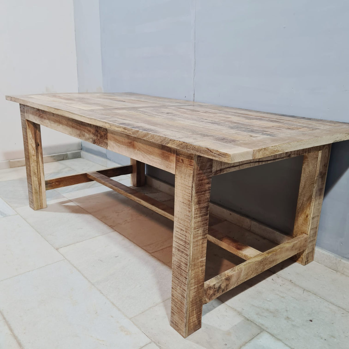 Hand Carved Rough Mango Wood Dining Table 17