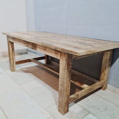 Hand Carved Rough Mango Wood Dining Table 17