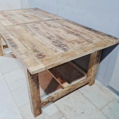 Hand Carved Rough Mango Wood Dining Table 17