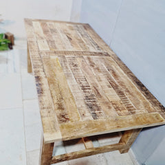 Hand Carved Rough Mango Wood Dining Table 17
