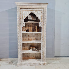 Mehrab Indian Carved Solid Wood Bookshelf B48