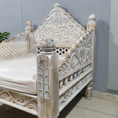 Mughal Garden Hand Carved Indian Single Chair Sofa D18