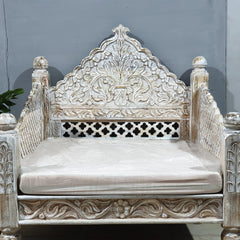 Mughal Garden Hand Carved Indian Single Chair Sofa D18