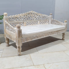 Mughal Garden Hand Carved Balinese Daybed D19