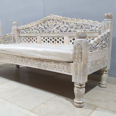 Mughal Garden Hand Carved Balinese Daybed D19