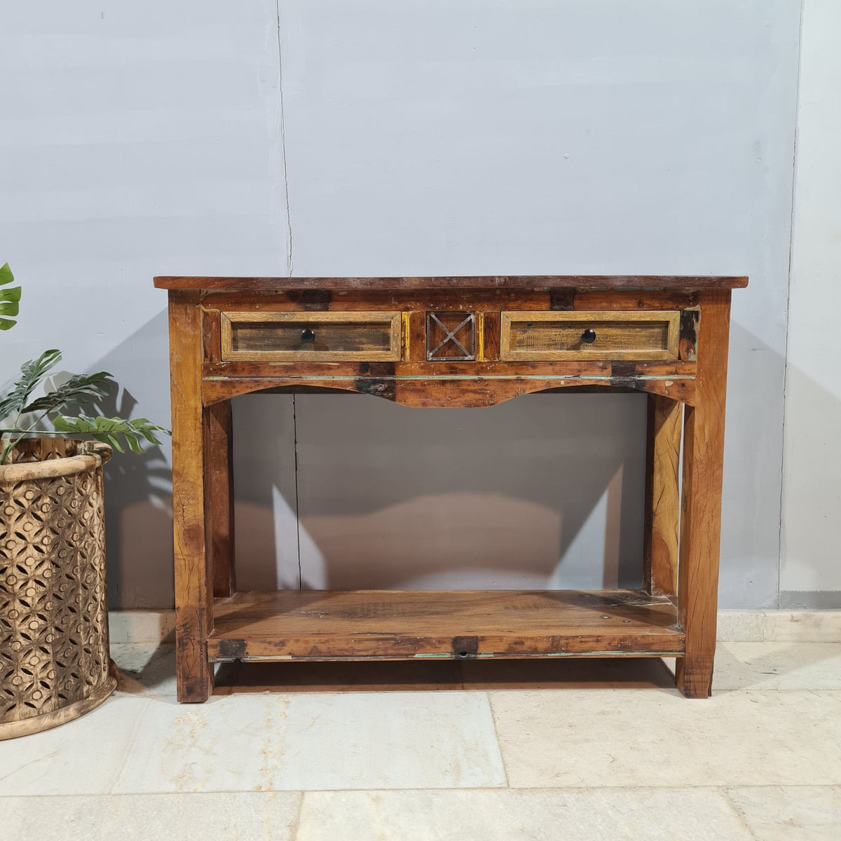 Reclaimed Wood Rustica Console Hall Table 50