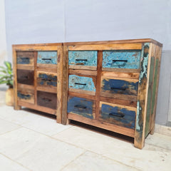 Nirvana Reclaimed Timber Dresser Tallboy Chest of 6 drawers D53
