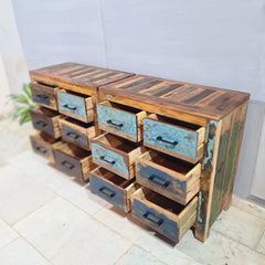 Nirvana Reclaimed Timber Dresser Tallboy Chest of 6 drawers D53