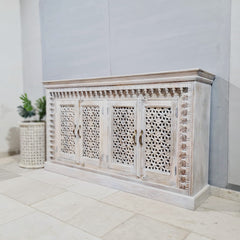 Indian Hand Carved Mango Wood Sideboard Buffet C46