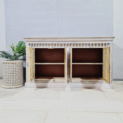 Indian Hand Carved Mango Wood Sideboard Buffet C46