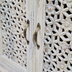 Indian Hand Carved Mango Wood Sideboard Buffet C46