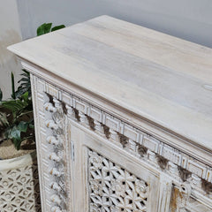 Indian Hand Carved Mango Wood Sideboard Buffet C46