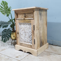 The Attic Jodhpur Solid Wood Bedside Table Natural 40x35x60 cm