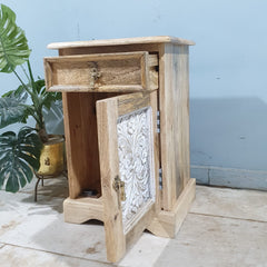 The Attic Jodhpur Solid Wood Bedside Table Natural 40x35x60 cm