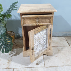 The Attic Jodhpur Solid Wood Bedside Table Natural 40x35x60 cm