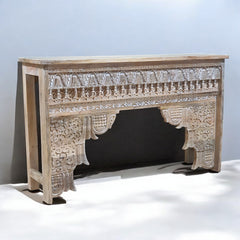 Handmade Indian Furniture Solid Hard Wood Carved Console Table 150x40x90Cm Brown