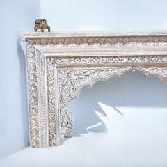 Indian Handmade Carved Wooden Mehrab Console Hall Table