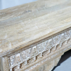 Handmade Indian Furniture Solid Hard Wood Carved Console Table 150x40x90Cm Brown