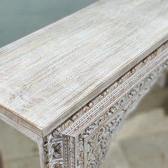 Indian Handmade Carved Wooden Mehrab Console Hall Table