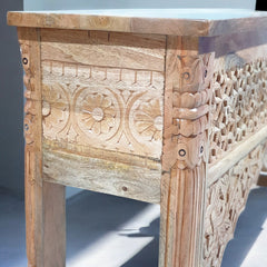 Indian Handmade Carved Wooden Mehrab Console Hall Table