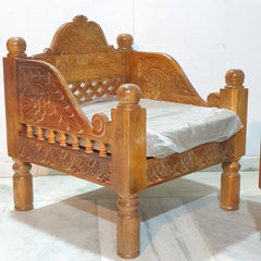 Indian Furniture Classic Hand Carved Traditional Sofa Set With Center Table D2