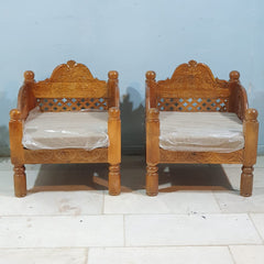 Indian Furniture Classic Hand Carved Traditional Sofa Set With Center Table D2