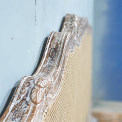 Rattan Hand Carved Solid Wood King Bed